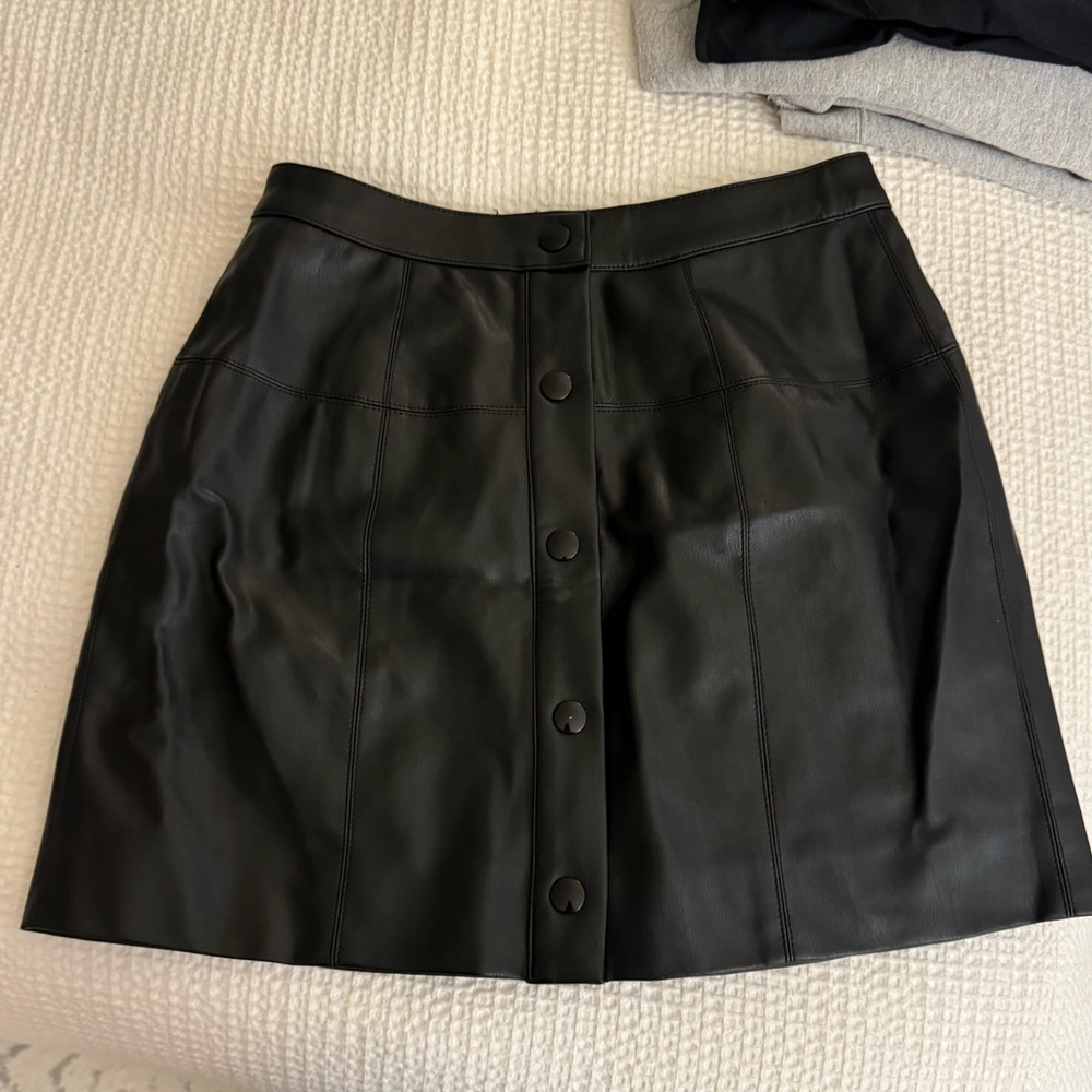 Black leather skirt